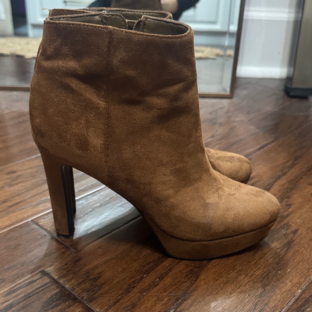 Nine West Brown Suede Ankle Booties